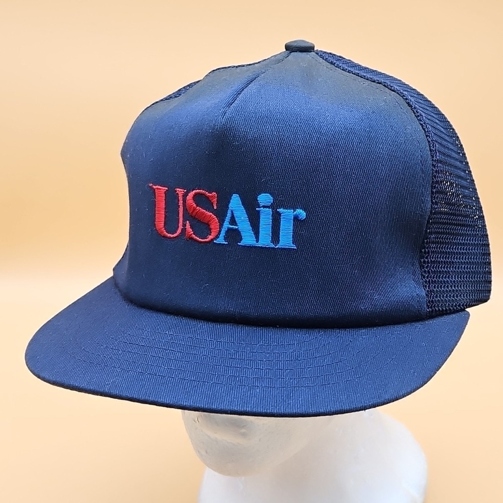 Vintage US Air Hat Cap Snapback‎ Trucker Mesh Navy Blue One Size Swingster USA